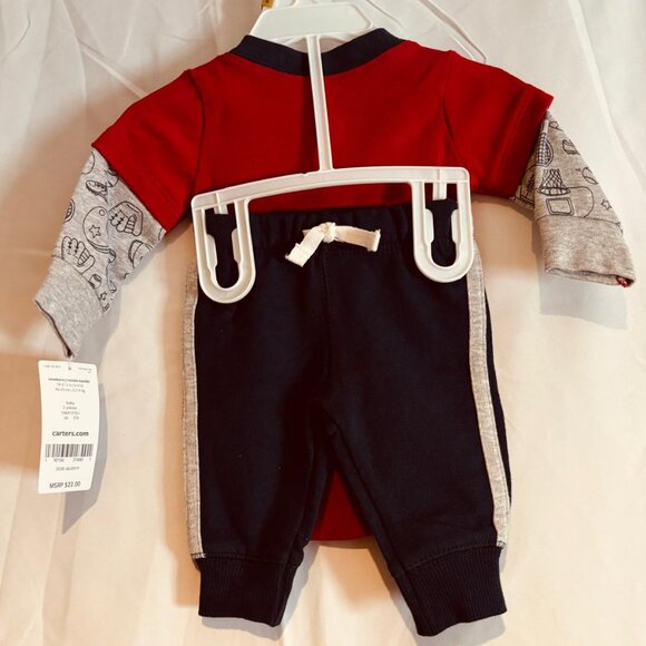 Carter’s Newborn Baby Boy “Daddy’s Team” Bodysuit & Pants Outfit - Picture 2 of 5